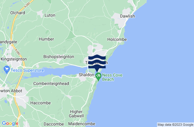 Mappa delle Getijden in Teignmouth Back Beach, United Kingdom