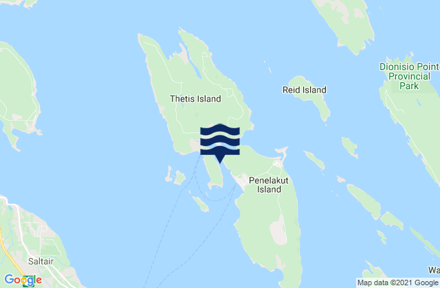 Mappa delle Getijden in Telegraph Harbour, Canada
