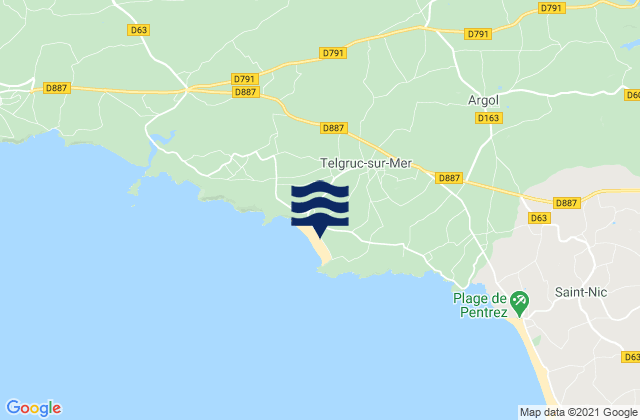 Mappa delle Getijden in Telgruc-sur-Mer, France