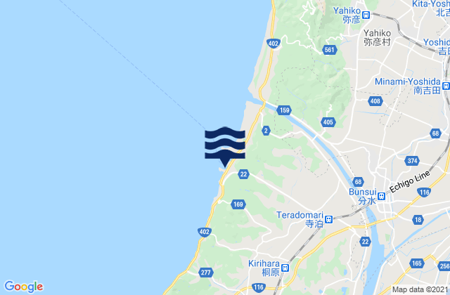 Mappa delle Getijden in Teradomari, Japan