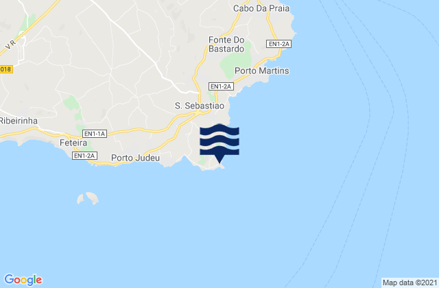 Mappa delle Getijden in Terceira - Contendas, Portugal