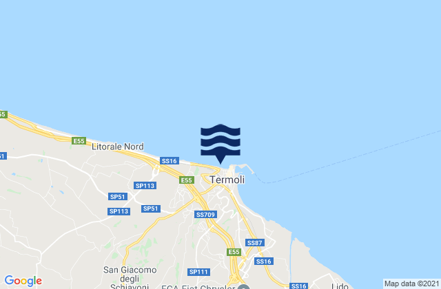Mappa delle Getijden in Termoli, Italy