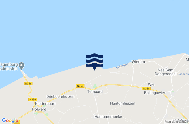 Mappa delle Getijden in Ternaard, Netherlands