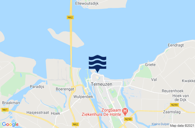 Mappa delle Getijden in Terneuzen, Netherlands
