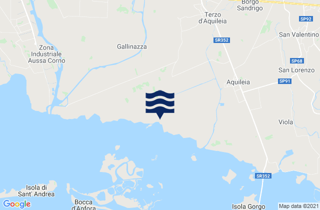 Mappa delle Getijden in Terzo d'Aquileia, Italy