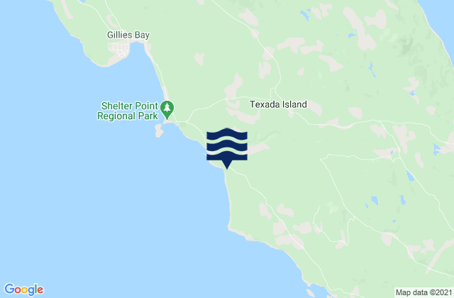 Mappa delle Getijden in Texada Island, Canada