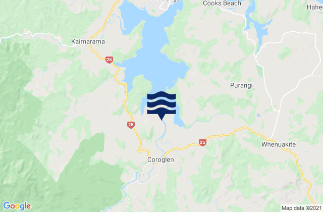 Mappa delle Getijden in Thames-Coromandel District, New Zealand