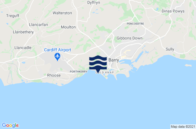 Mappa delle Getijden in The Knap Beach, United Kingdom