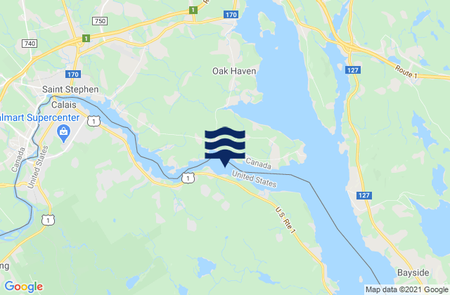 Mappa delle Getijden in The Ledge, Canada