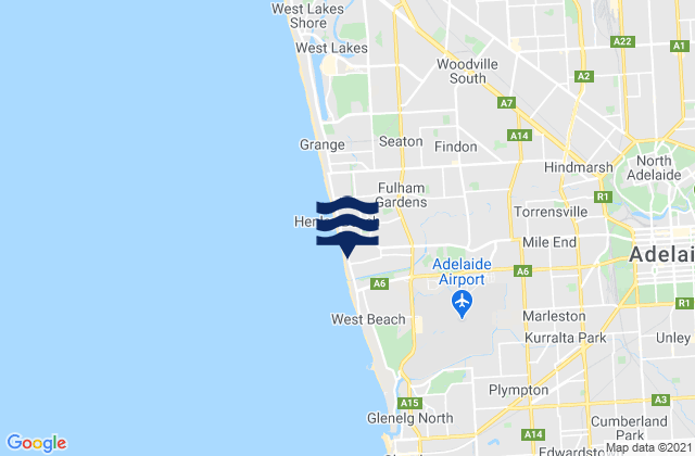 Mappa delle Getijden in Thebarton, Australia