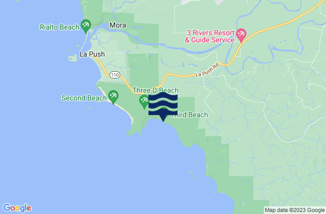 Mappa delle Getijden in Third Beach, United States