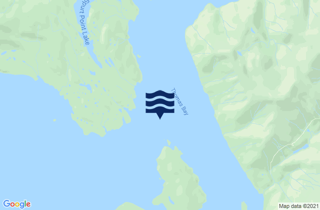 Mappa delle Getijden in Thomas Bay, United States