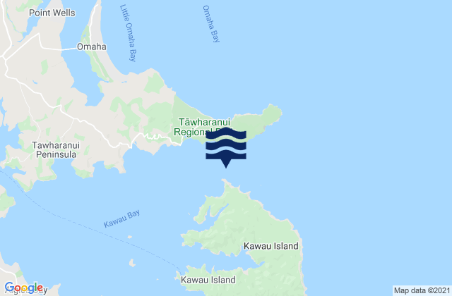 Mappa delle Getijden in Thornton Light, New Zealand