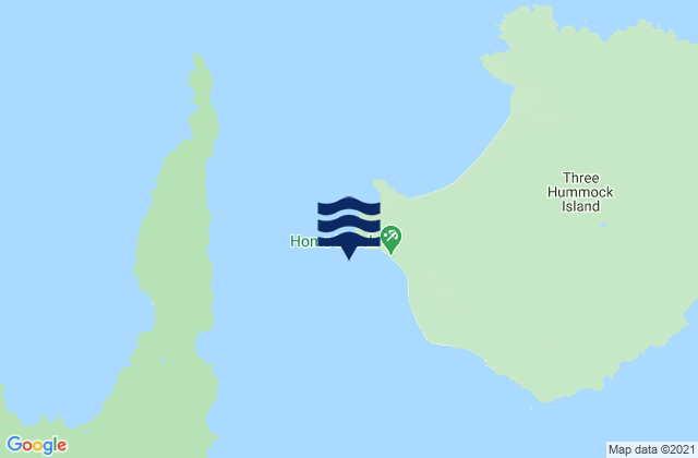 Mappa delle Getijden in Three Hummock Island, Australia