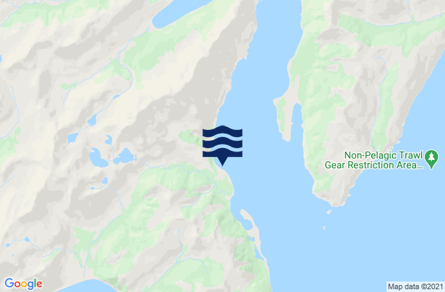 Mappa delle Getijden in Three Saints Bay, United States