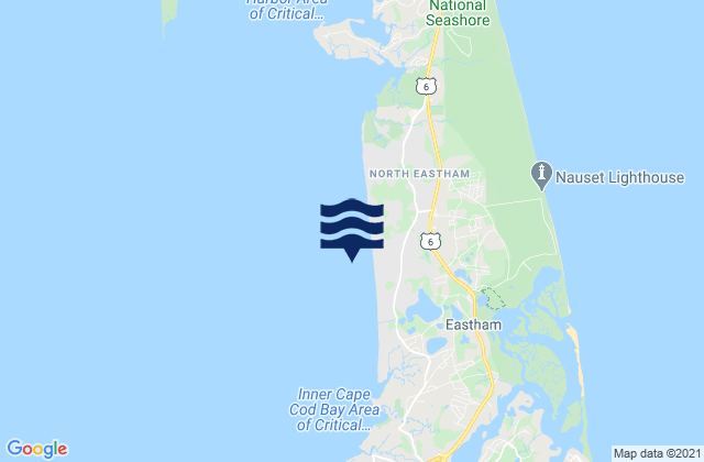 Mappa delle Getijden in Thumpertown Beach, United States
