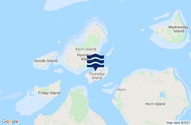 Mappa delle Getijden in Thursday Island, Australia