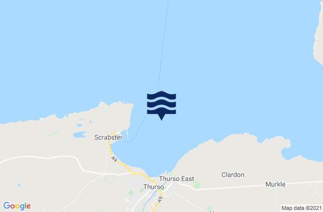 Mappa delle Getijden in Thurso Bay, United Kingdom