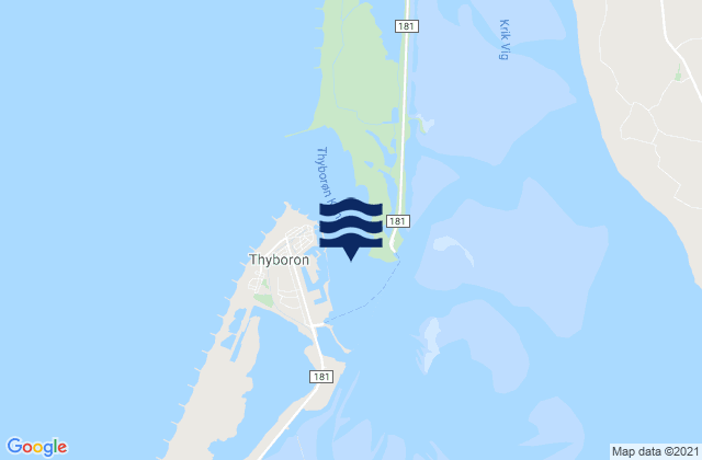 Mappa delle Getijden in Thyboron Channel, Denmark
