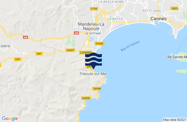 Mappa delle Getijden in Théoule-sur-Mer, France