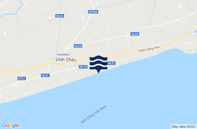 Mappa delle Getijden in Thị Xã Vĩnh Châu, Vietnam