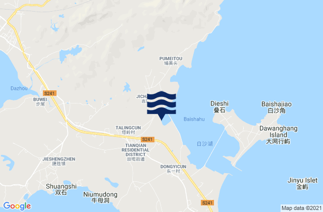 Mappa delle Getijden in Tiangan, China