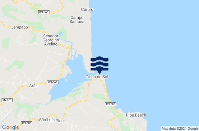 Mappa delle Getijden in Tibau do Sul, Brazil