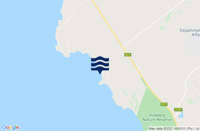 Mappa delle Getijden in Tidals, South Africa