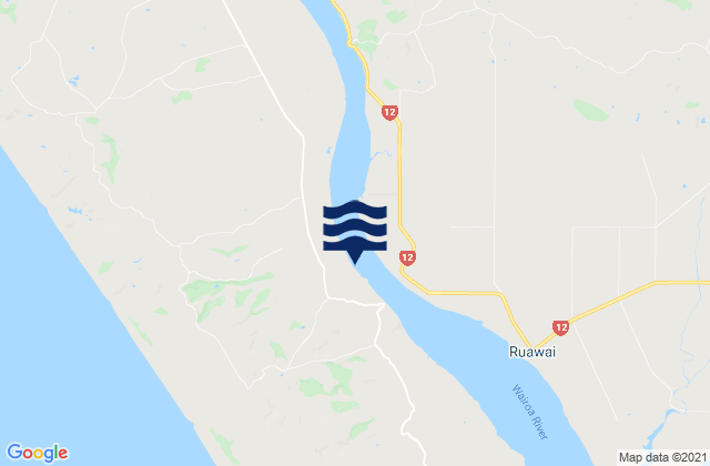 Mappa delle Getijden in Tikinui, New Zealand