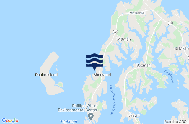 Mappa delle Getijden in Tilghman Island (Ferry Cove Eastern Bay), United States