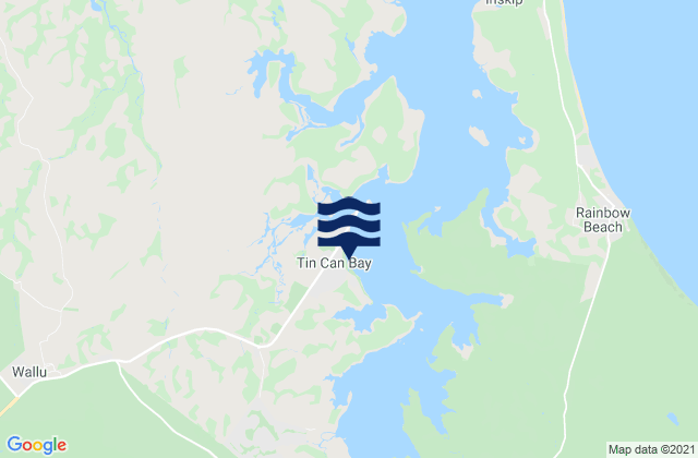 Mappa delle Getijden in Tin Can Bay, Australia