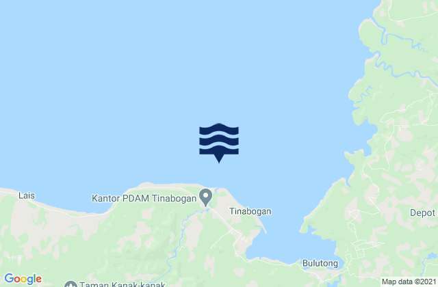 Mappa delle Getijden in Tinabogan, Indonesia