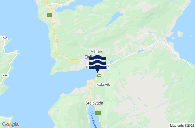 Mappa delle Getijden in Tingvoll, Norway