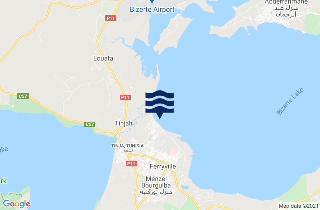Mappa delle Getijden in Tinja, Tunisia