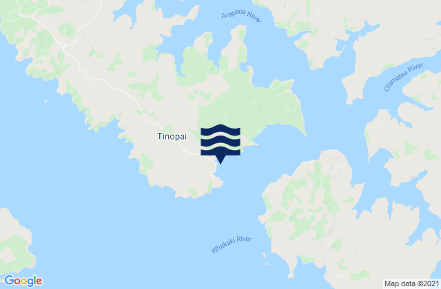 Mappa delle Getijden in Tinopai, New Zealand