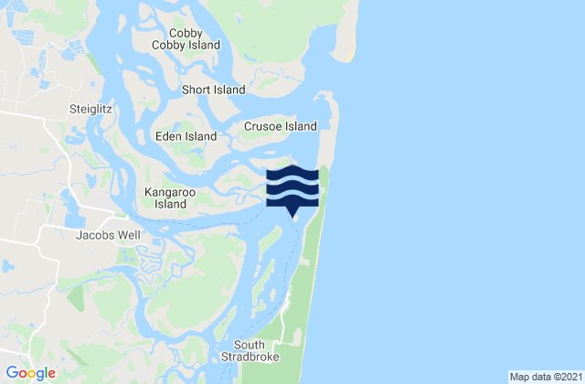 Mappa delle Getijden in Tipplers Island, Australia
