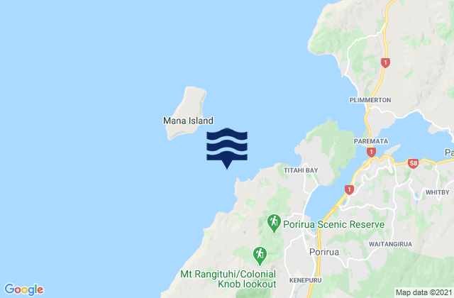 Mappa delle Getijden in Tirau Bay, New Zealand