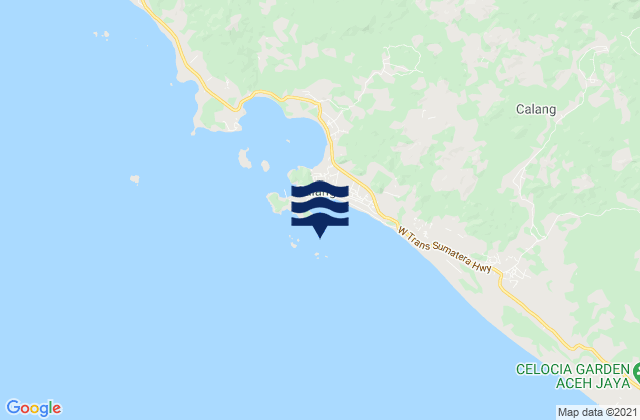 Mappa delle Getijden in Tjalang Bay, Indonesia