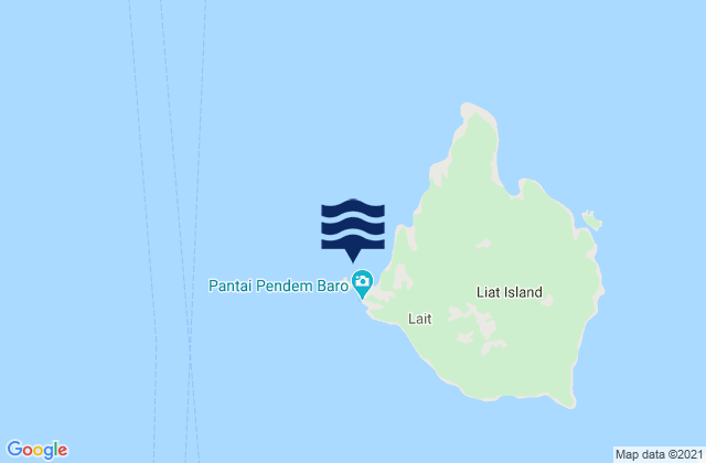 Mappa delle Getijden in Tjelaka Liat Island, Indonesia
