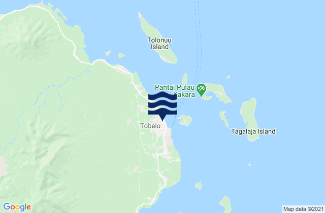 Mappa delle Getijden in Tobelo, Indonesia