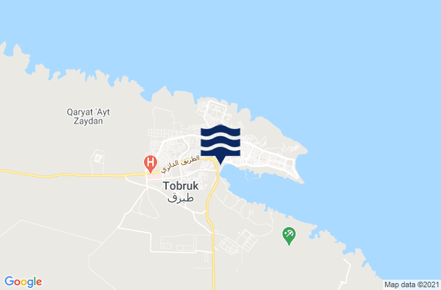 Mappa delle Getijden in Tobruk, Libya