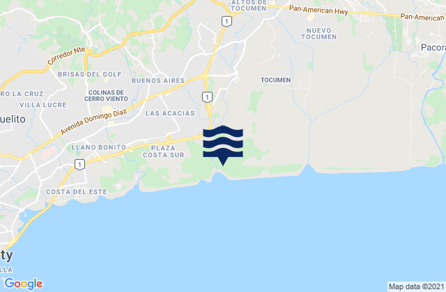 Mappa delle Getijden in Tocumen, Panama