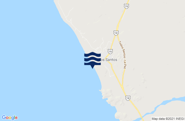 Mappa delle Getijden in Todos Santos, Mexico