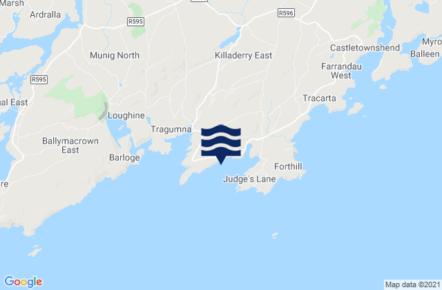 Mappa delle Getijden in Toe Head Bay, Ireland