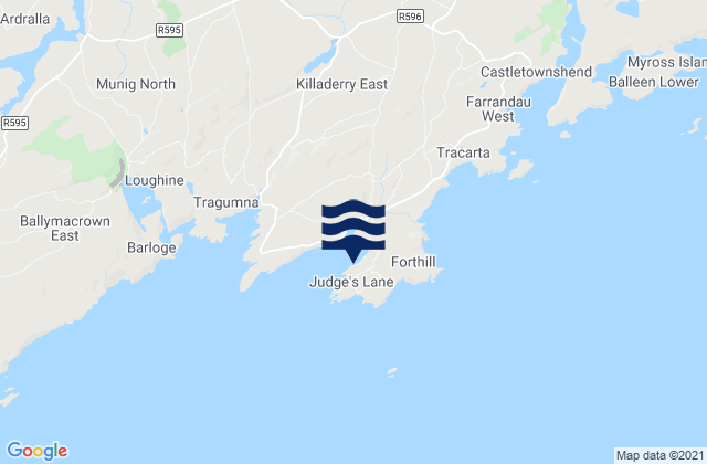 Mappa delle Getijden in Toe Head, Ireland
