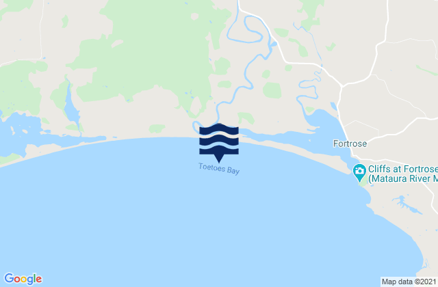 Mappa delle Getijden in Toetoes Bay, New Zealand