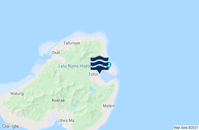 Mappa delle Getijden in Tofol, Micronesia