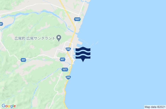 Mappa delle Getijden in Tokati, Japan