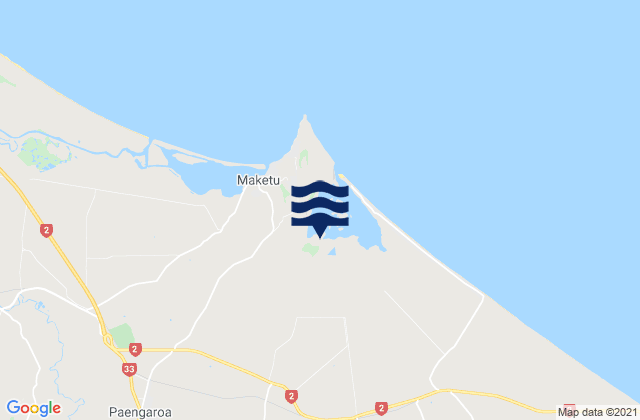 Mappa delle Getijden in Tokerau Bay, New Zealand