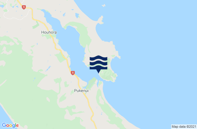 Mappa delle Getijden in Tokoroa Island, New Zealand